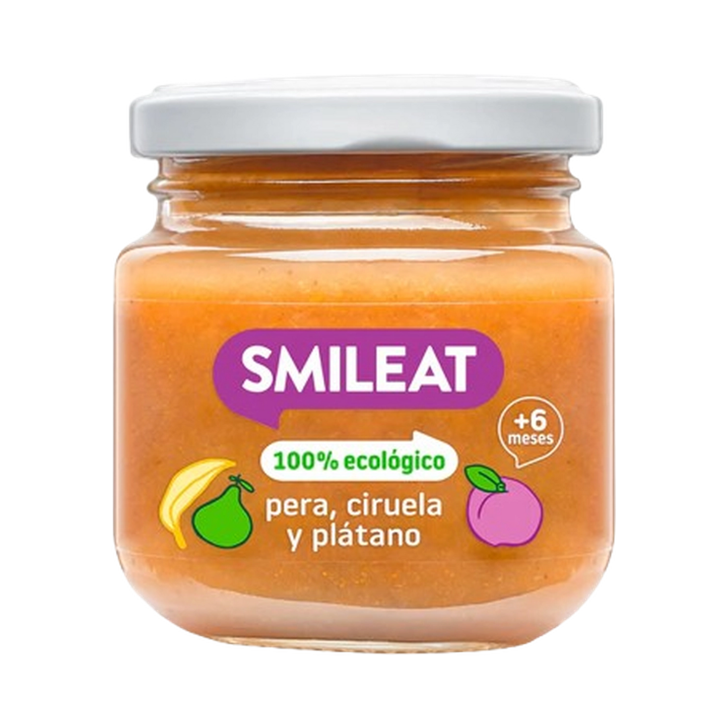 Tarrito de pera, ciruela y plátano