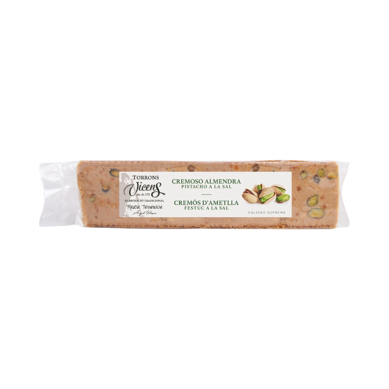 Turrón Cremoso de Almendra con Pistacho a la Sal
