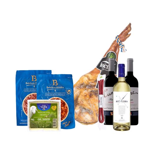 Lote de Navidad con Paleta y Quesos Gourmet "El rey jamón"