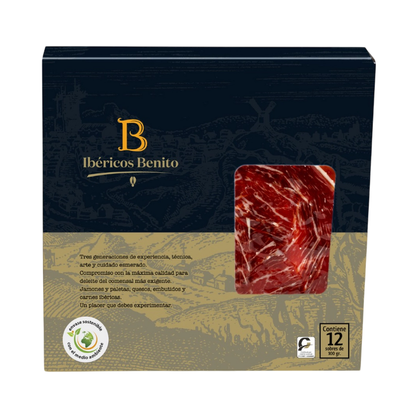 12 sobres 100gr de paleta Cebo 50% Ibérico