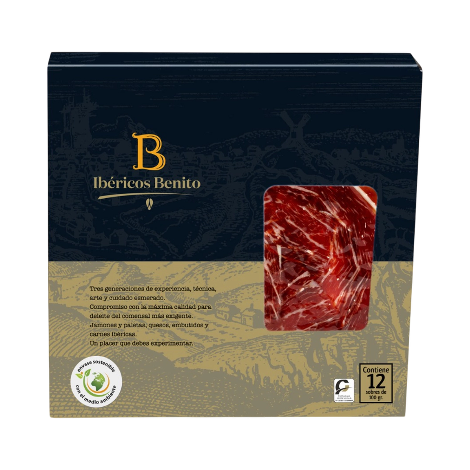 12 sobres 100gr de paleta Cebo 50% Ibérico