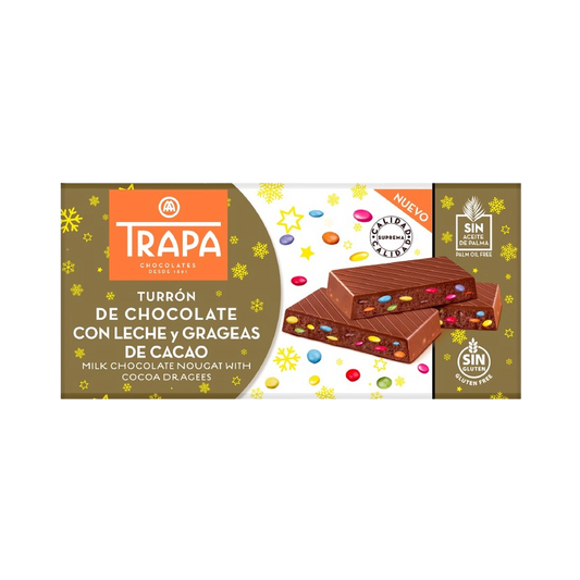 Turrón leche con grageas