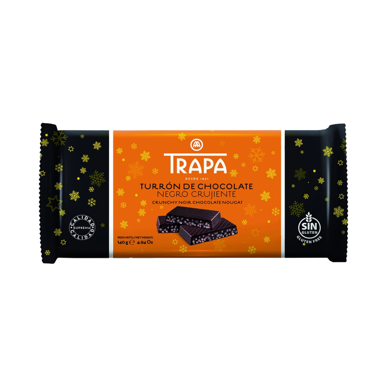 Turrón Crujiente Chocolate Negro