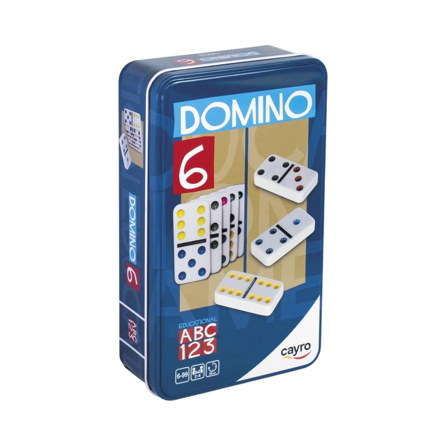 Domino colores doble 6 caja de metal