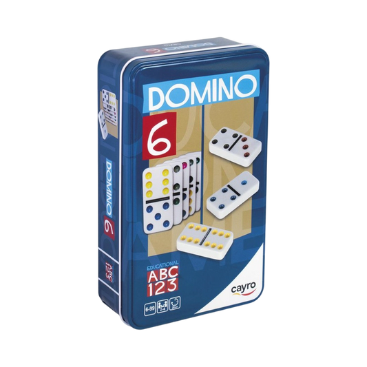 Domino colores doble 6 caja de metal