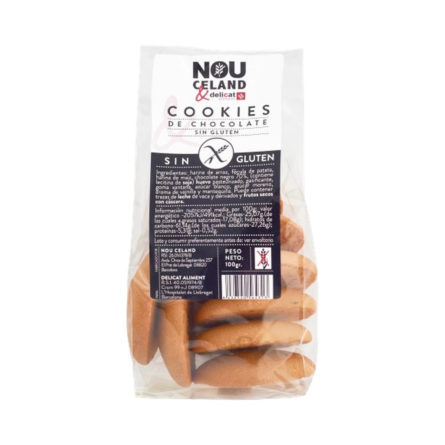 Cookies Chocolate Negro sin Gluten