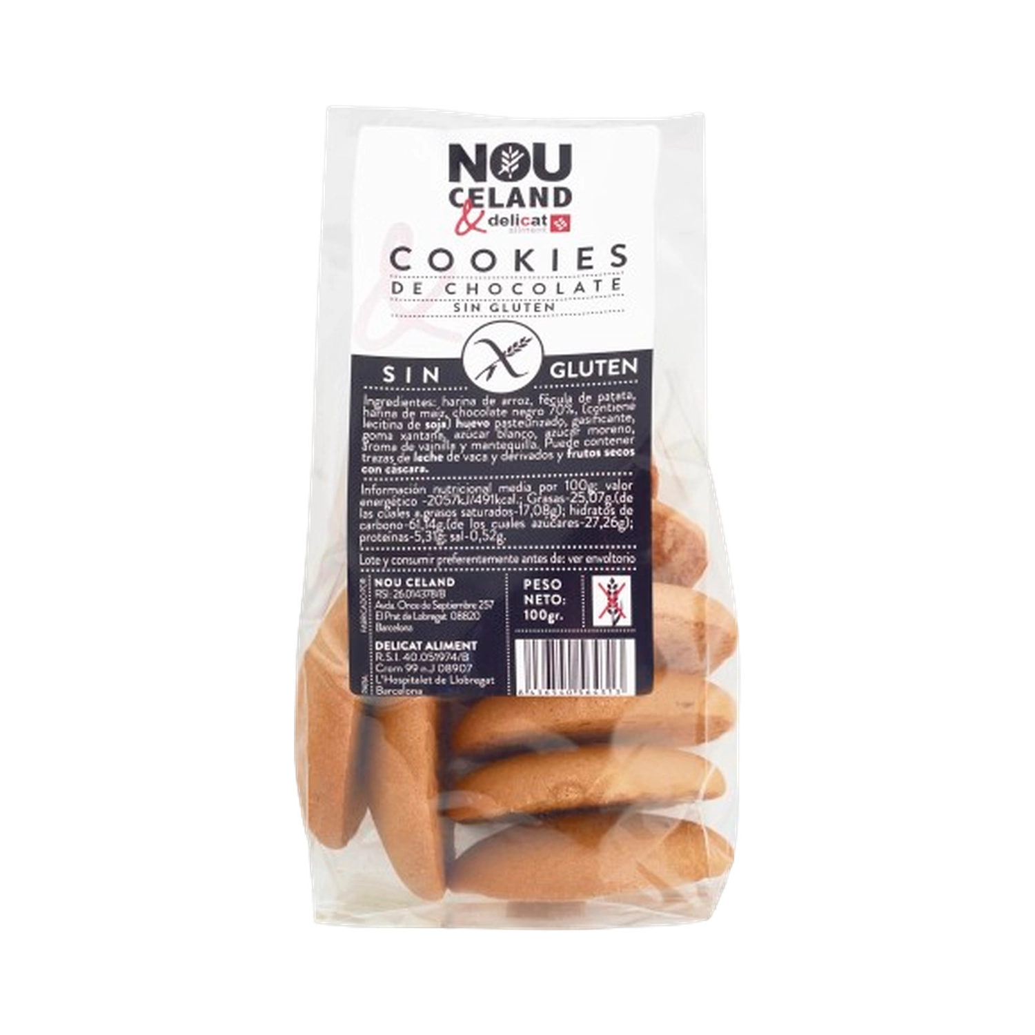 Cookies Chocolate Negro sin Gluten