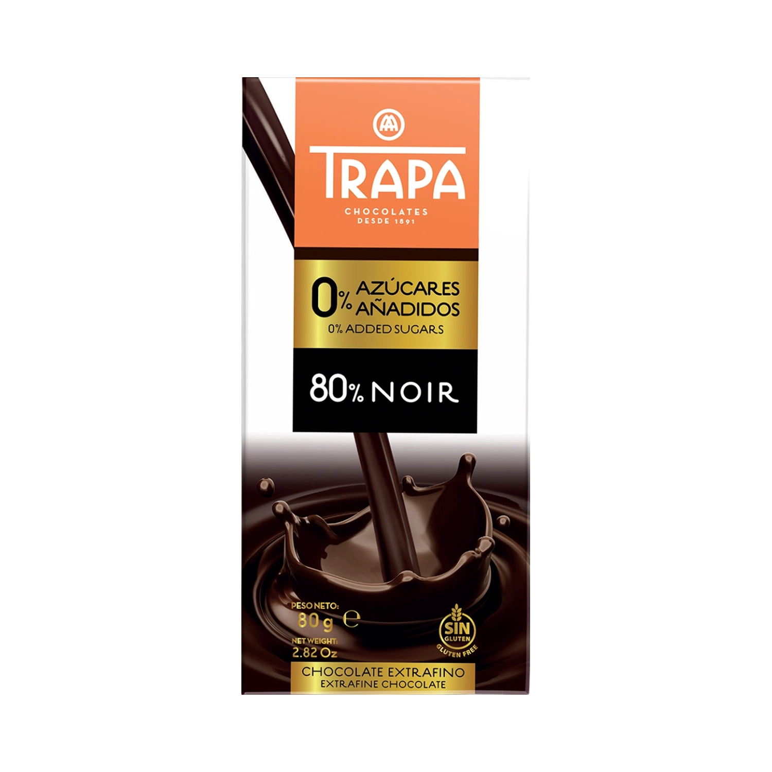 Chocolate 0% Azúcares Añadidos 80% Noir