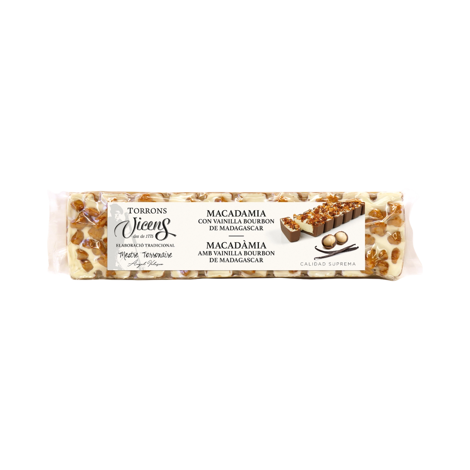 Turrón de Macadamia con Vainilla Bourbon de Madagascar