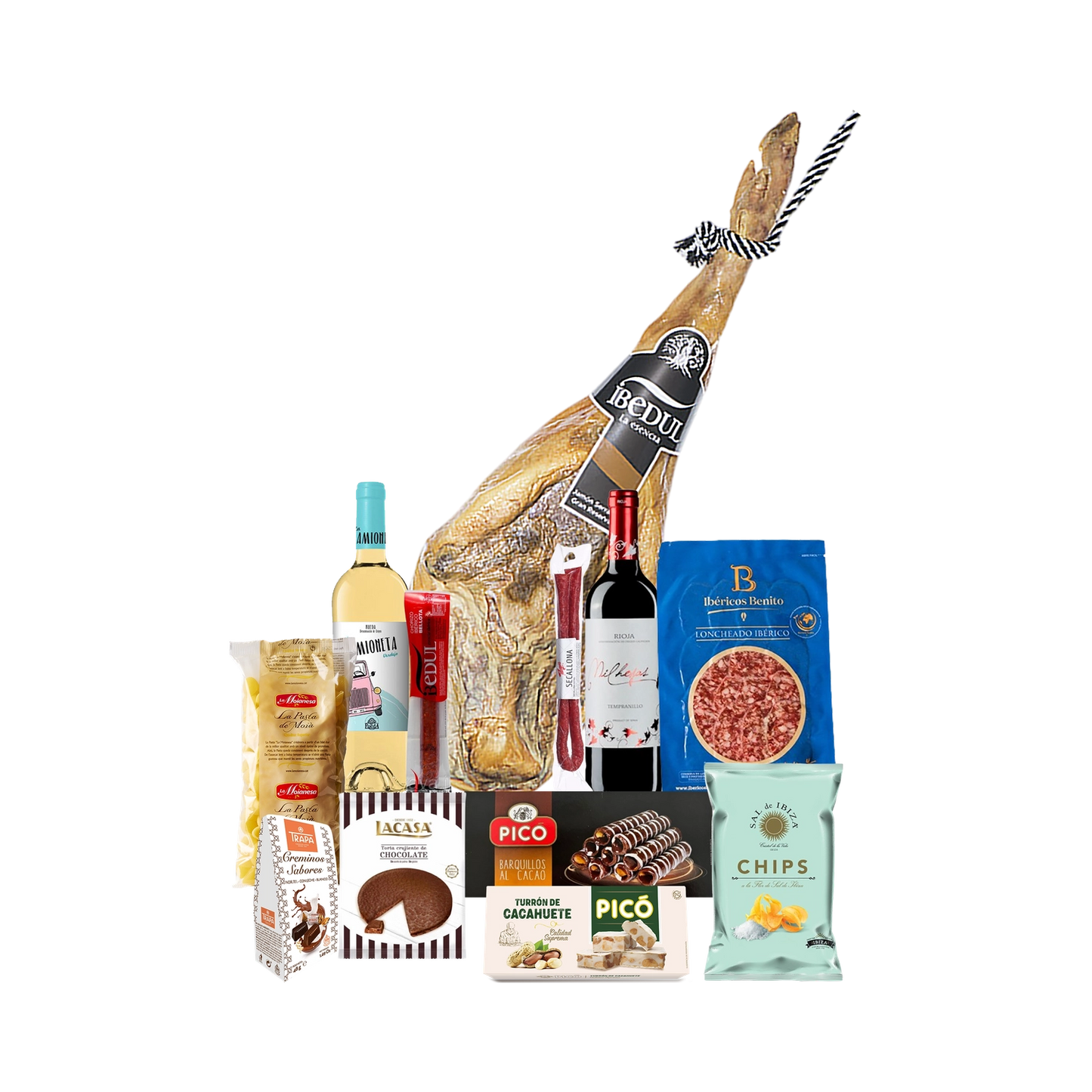 Lote de Navidad con Paleta Ibérica Selección "Jamones lejanos"